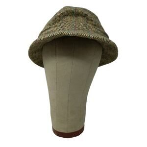 Vintage Kangol Safari Hat Green Tan Made in England Size M Logo